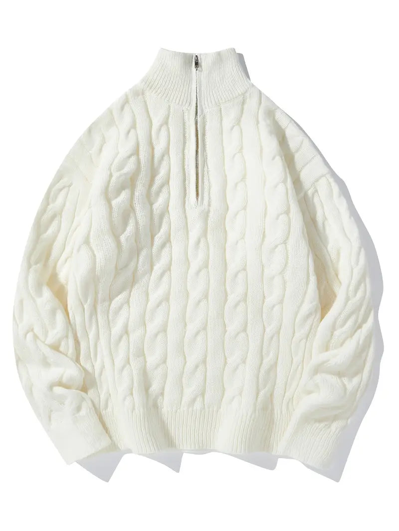 Zip-Up Kragenpullover