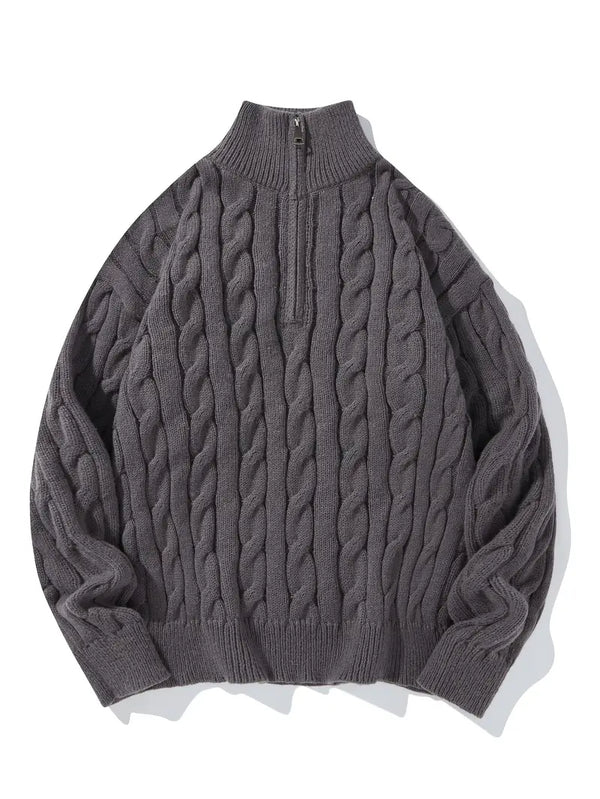 Zip-Up Kragenpullover