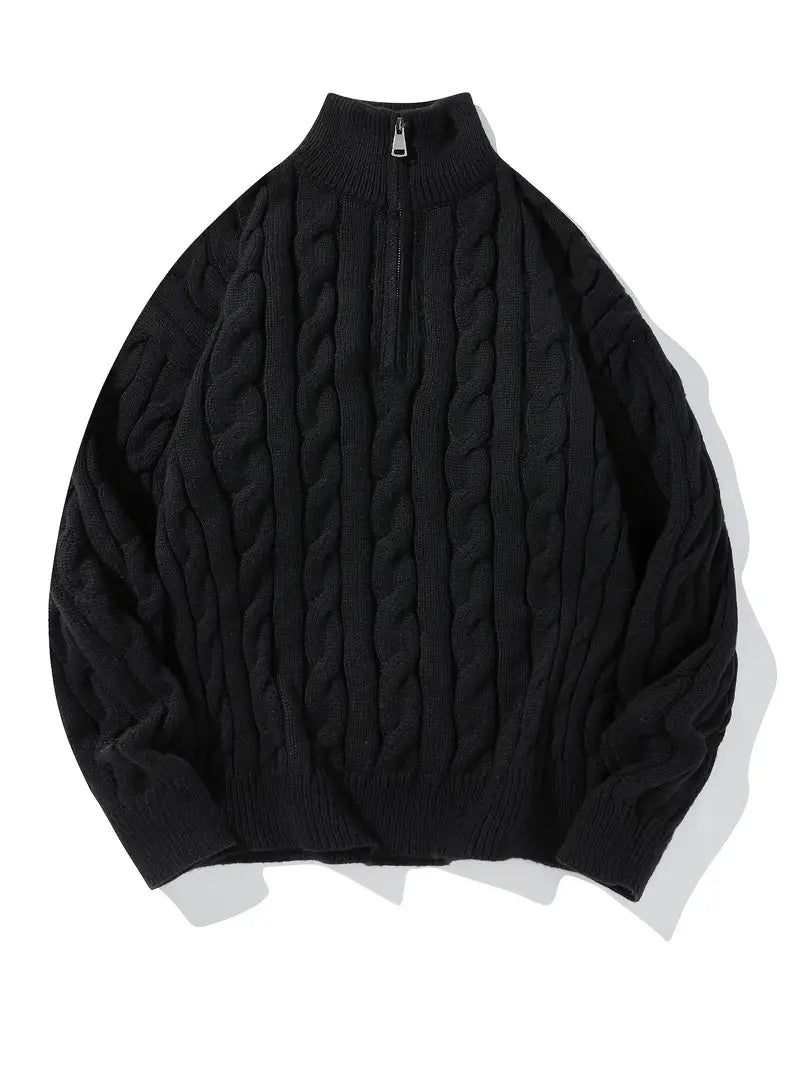 Zip-Up Kragenpullover