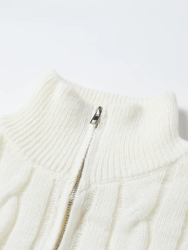 Zip-Up Kragenpullover