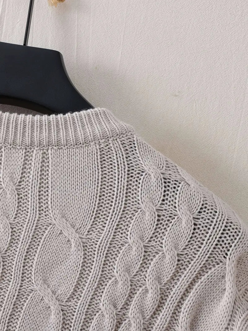 Klassischer Cable Knit Herrenpullover