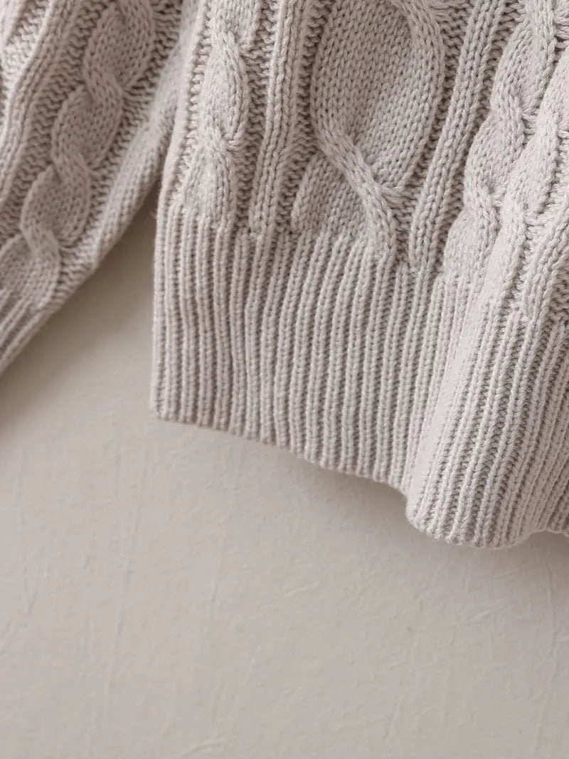 Klassischer Cable Knit Herrenpullover